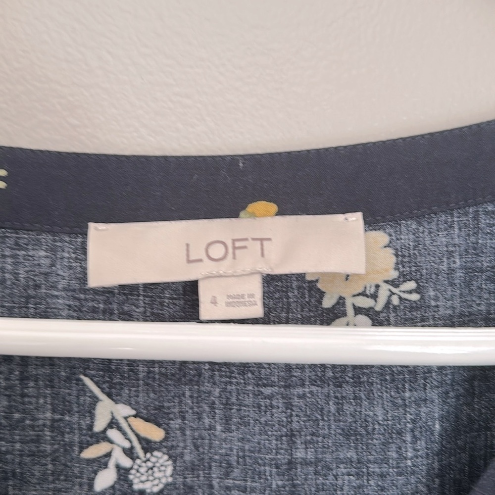 Loft Button Front Summer Floral Dress - Picture 3 of 5
